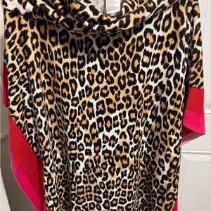 Chico's Leopard Print Top with Red Accents